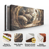 Jesus Protects The Lamb From Wolves Faith Wall Art III - Tailored Canvases - Flyclothing LLC