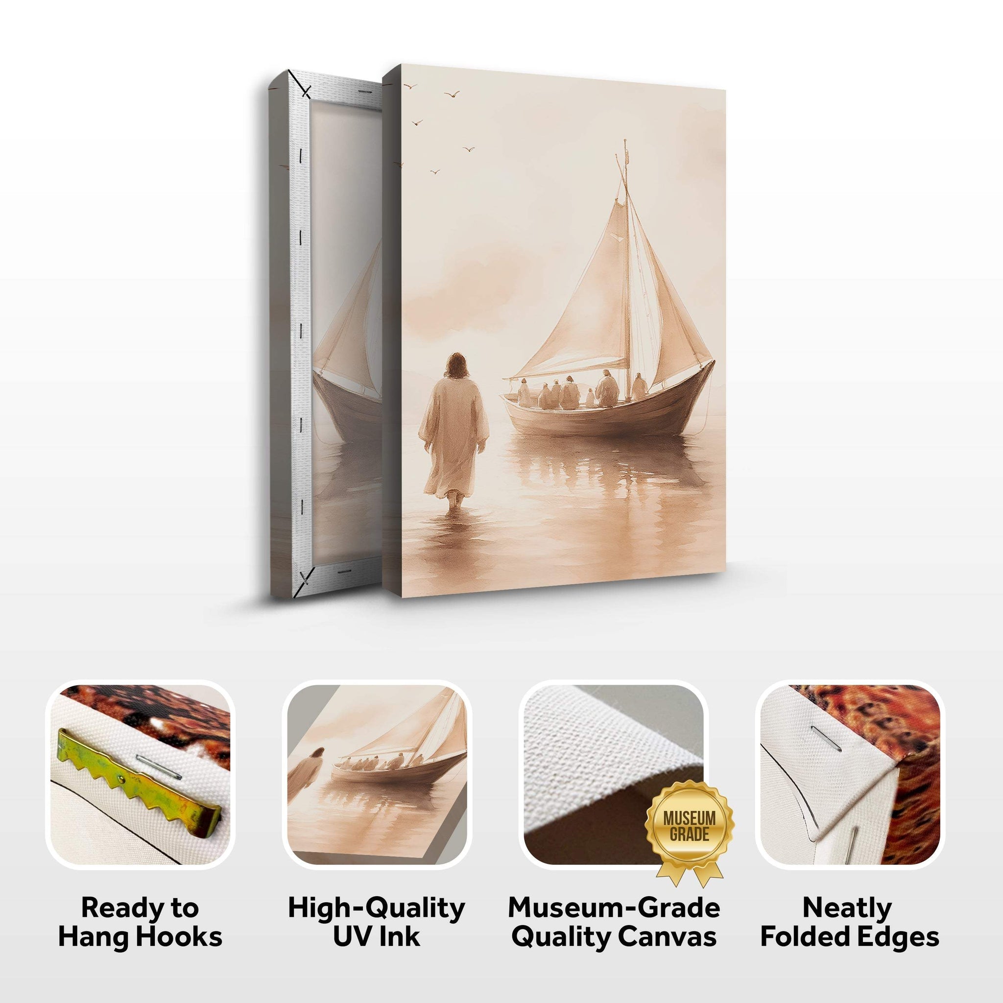 Jesus Christ Walking On Water Faith Wall Art VIII - Tailored Canvases - Flyclothing LLC