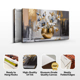 Magnolia Bloom in Gold Abstract Wall Art - Tailored Canvases - Flyclothing LLC