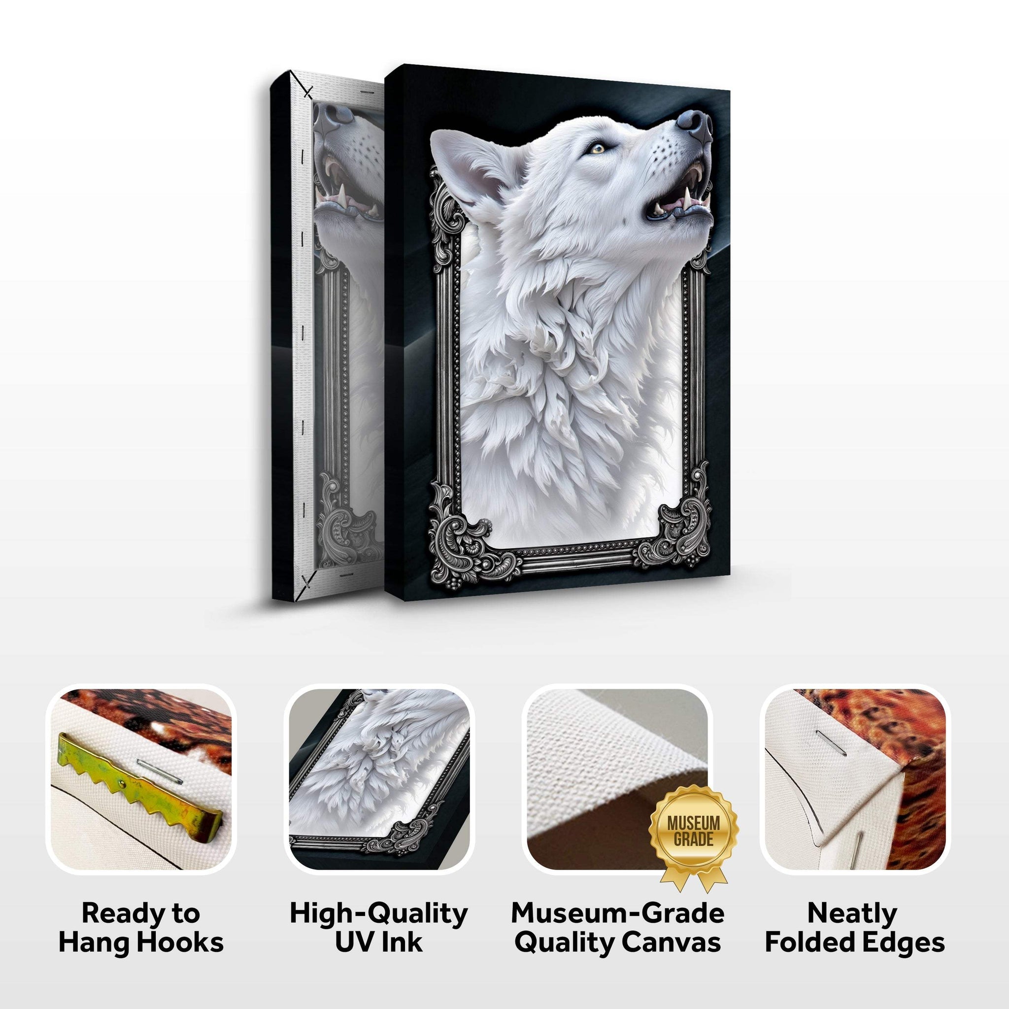 3D Wolf Wall Art III - Tailored Canvases - Flyclothing LLC