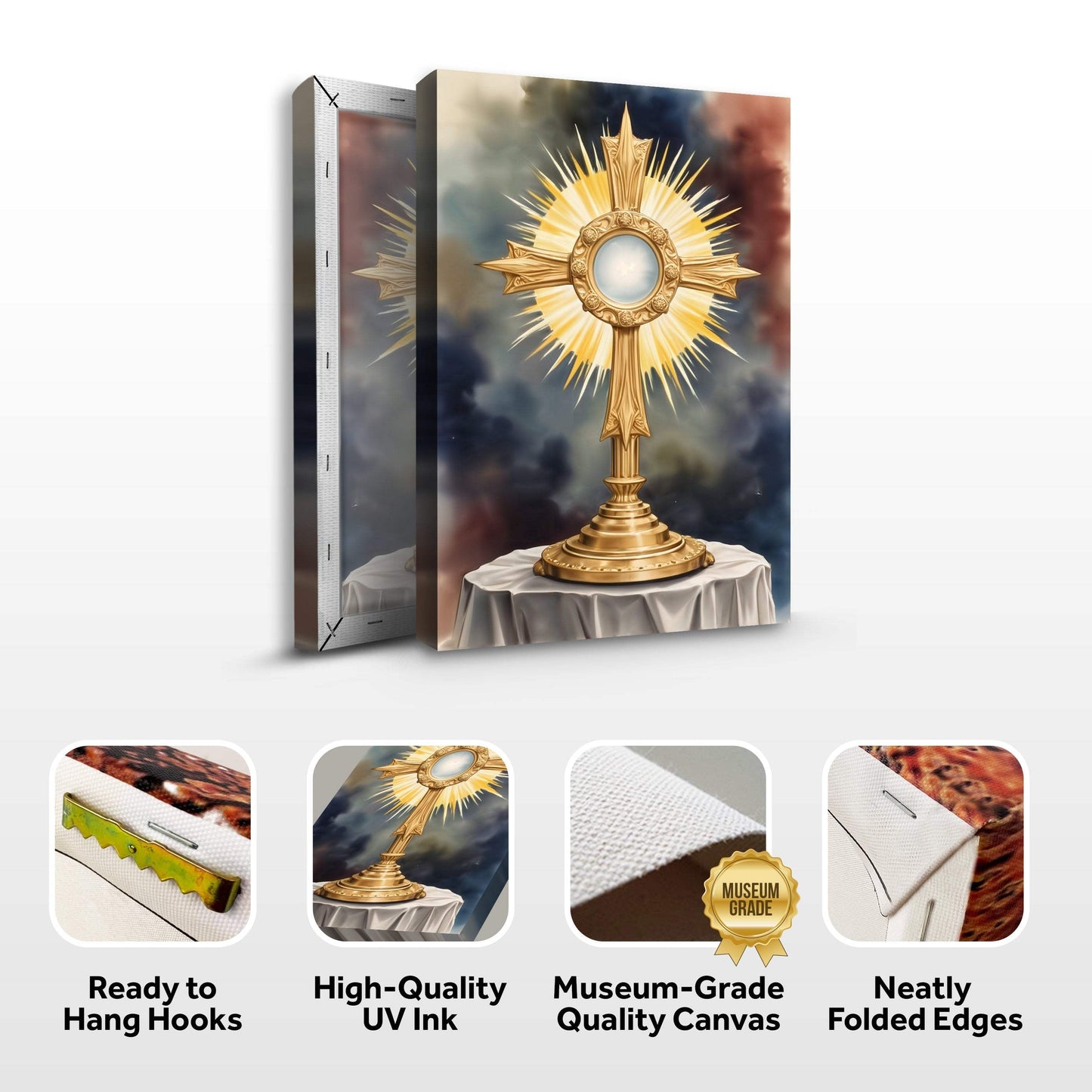 Holy Eucharist in Monstrance Faith Wall Art - Tailored Canvases - Flyclothing LLC