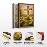 Cross and Flowers Faith Wall Art II - Tailored Canvases - Flyclothing LLC