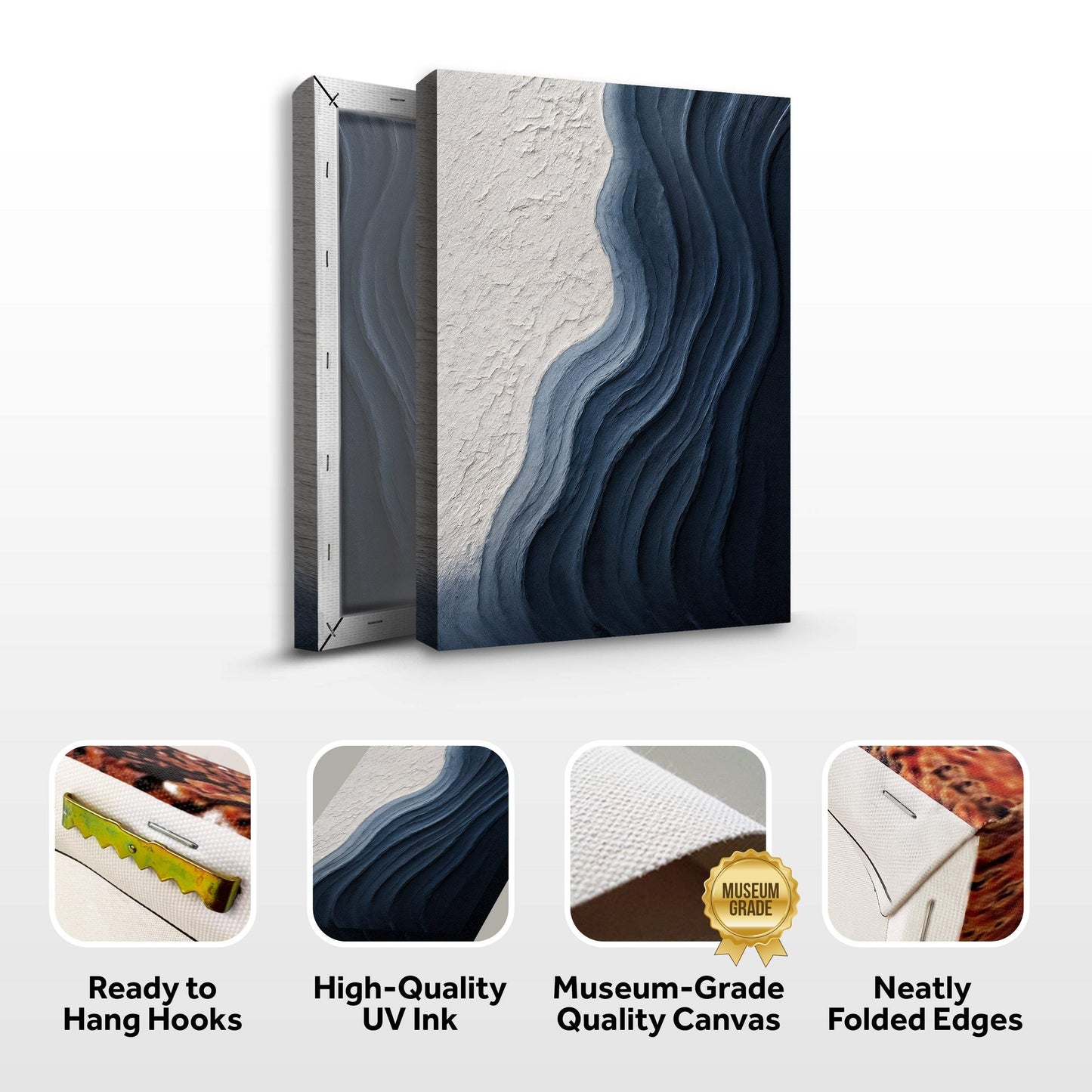 Abstract Minimalist Wave Impasto Wall Art - Tailored Canvases - Flyclothing LLC
