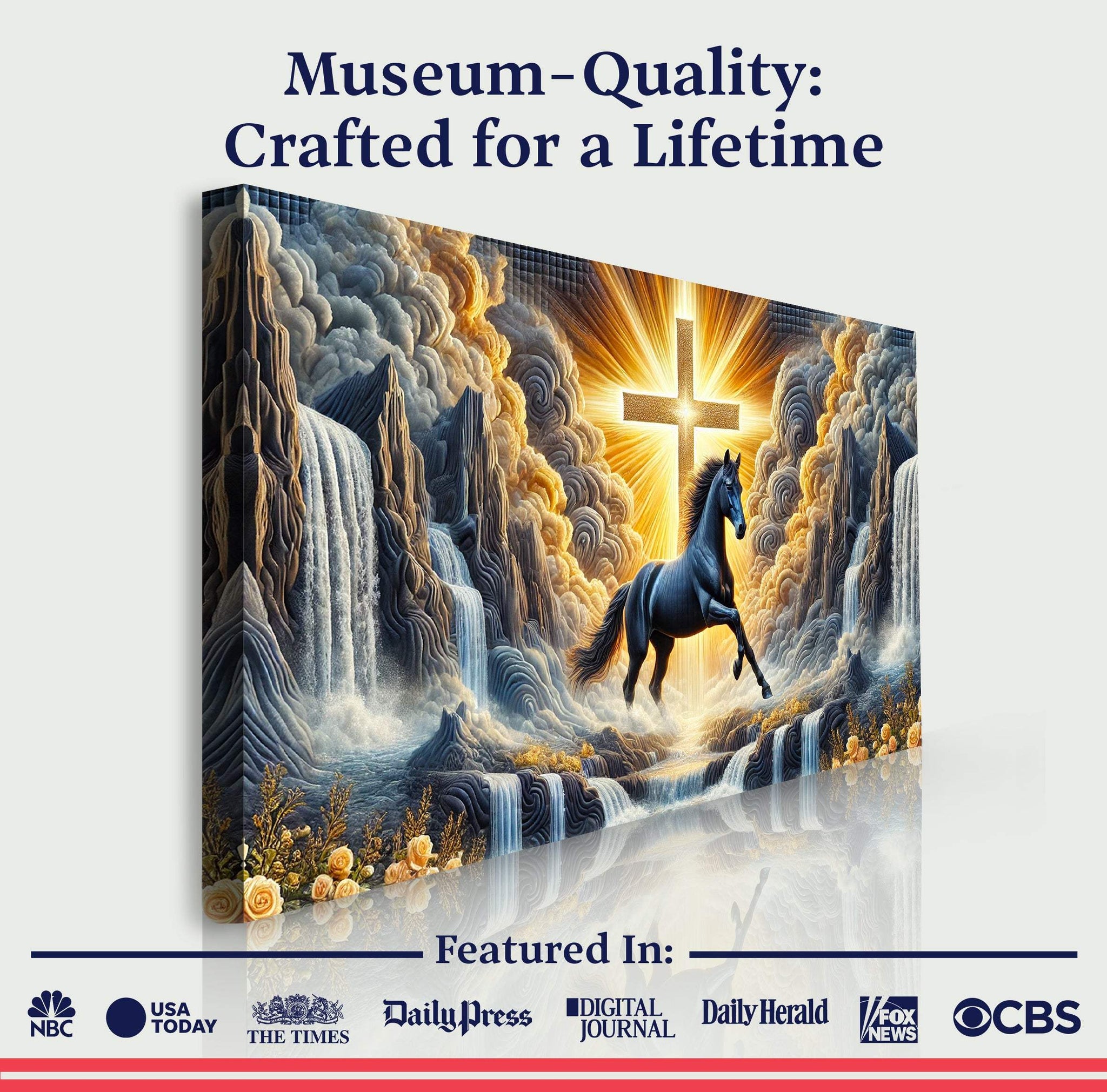 3D Horse Faith Wall Art III - Tailored Canvases - Flyclothing LLC