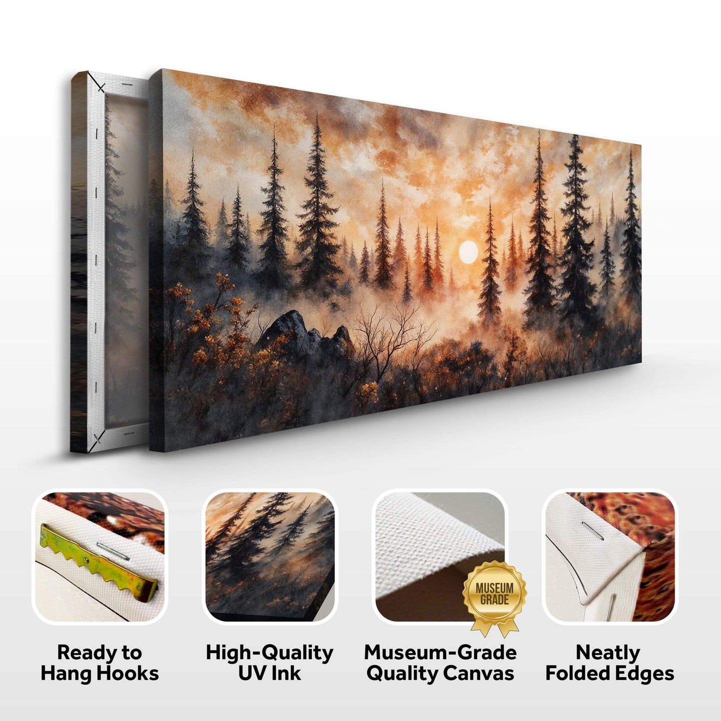 Rustic Forest Sunset Wall Art - Tailored Canvases - Flyclothing LLC