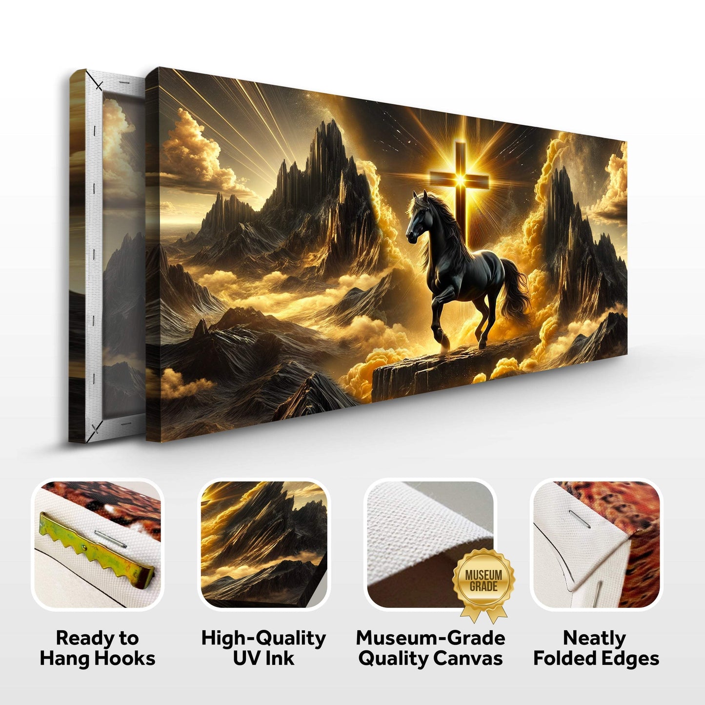 3D Horse Faith Wall Art - Tailored Canvases - Flyclothing LLC