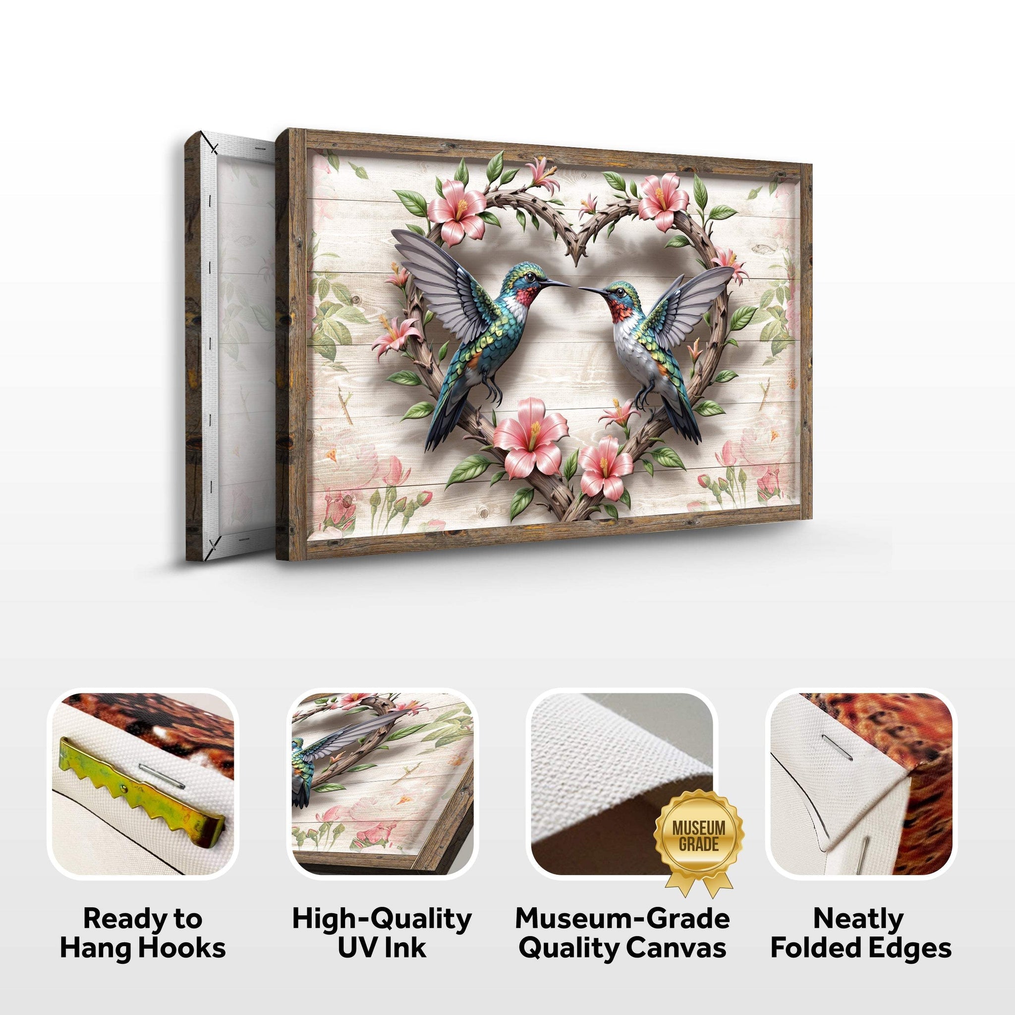 3D Hummingbirds Wall Art II - Tailored Canvases - Flyclothing LLC