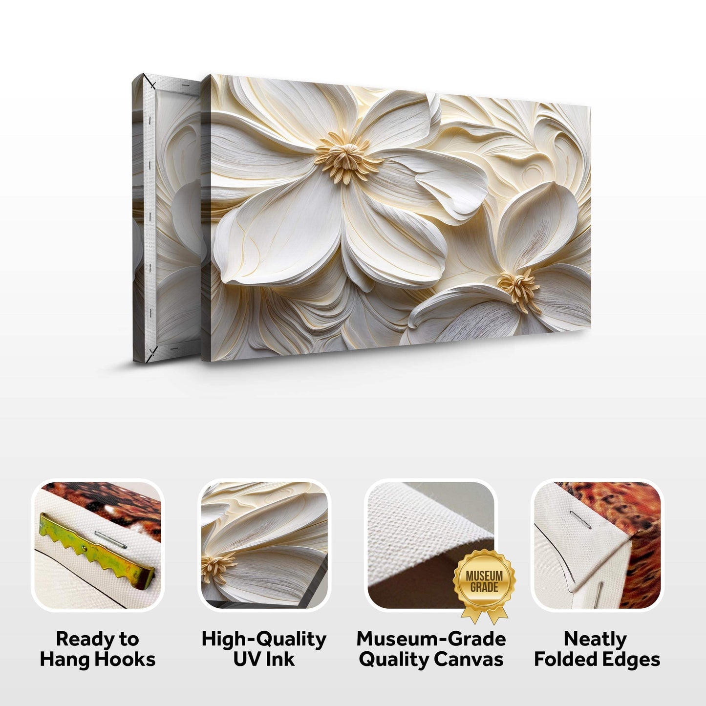 3D Minimalist Flower Wall Art II - Tailored Canvases - Flyclothing LLC