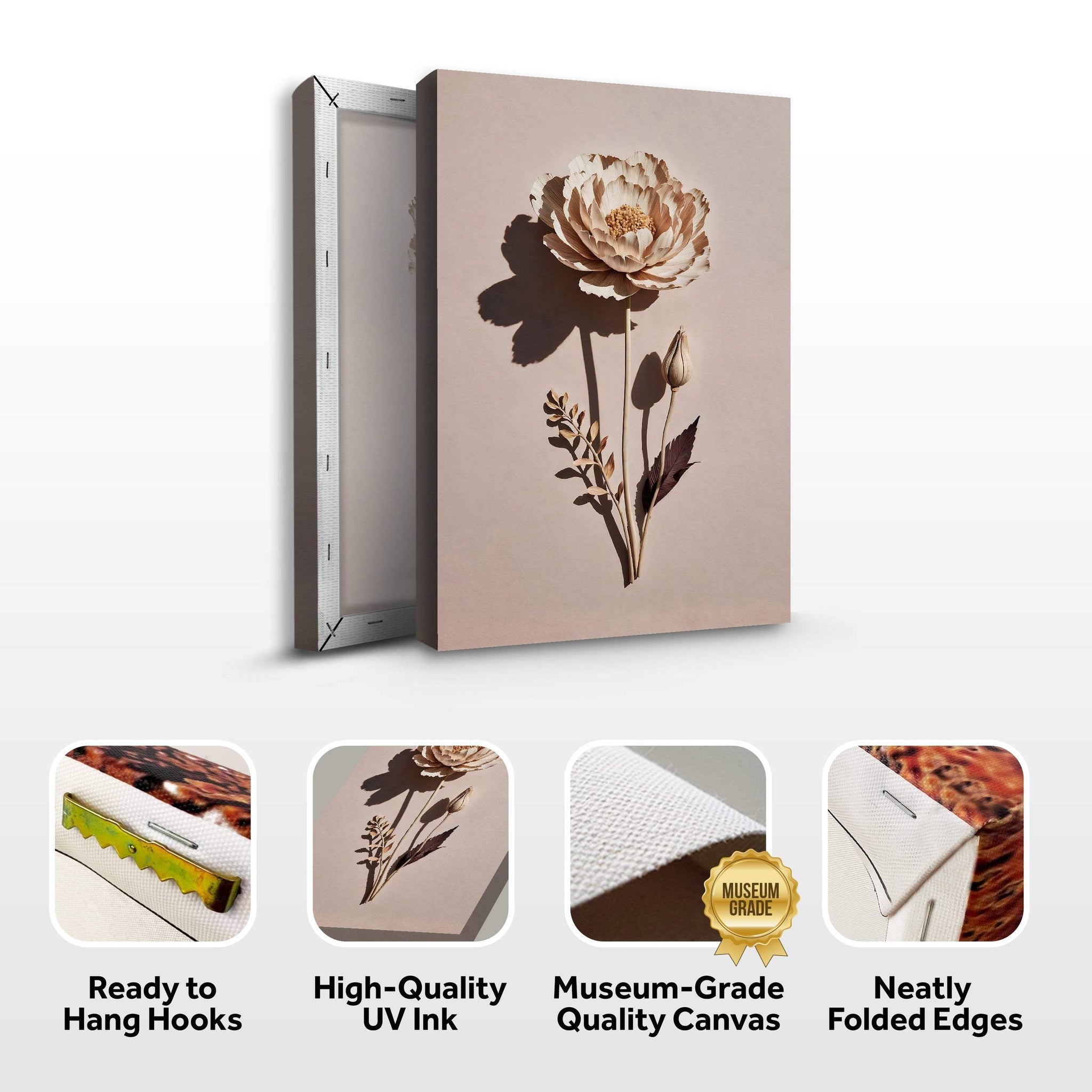 Minimalist Lone Flower Wall Art - Tailored Canvases - Flyclothing LLC