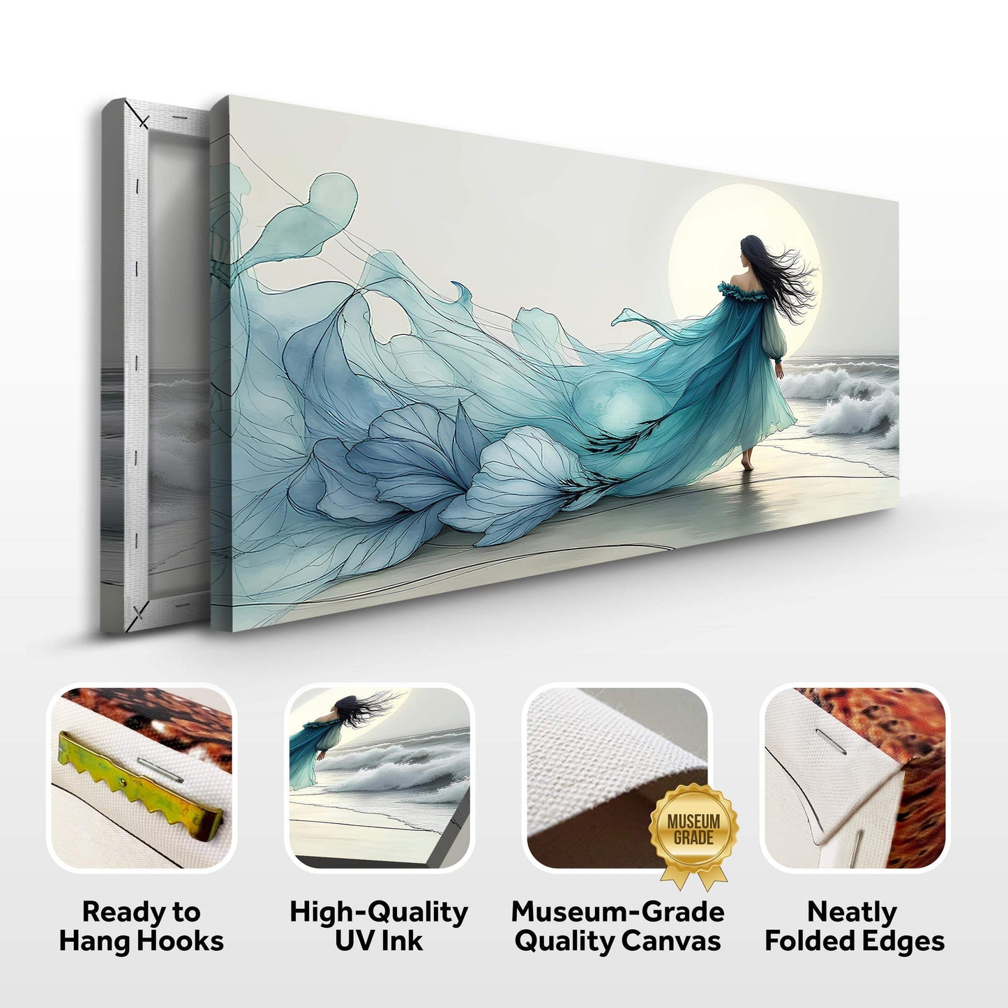 Swirling Winds by the Ocean Abstract Wall Art - Tailored Canvases - Flyclothing LLC