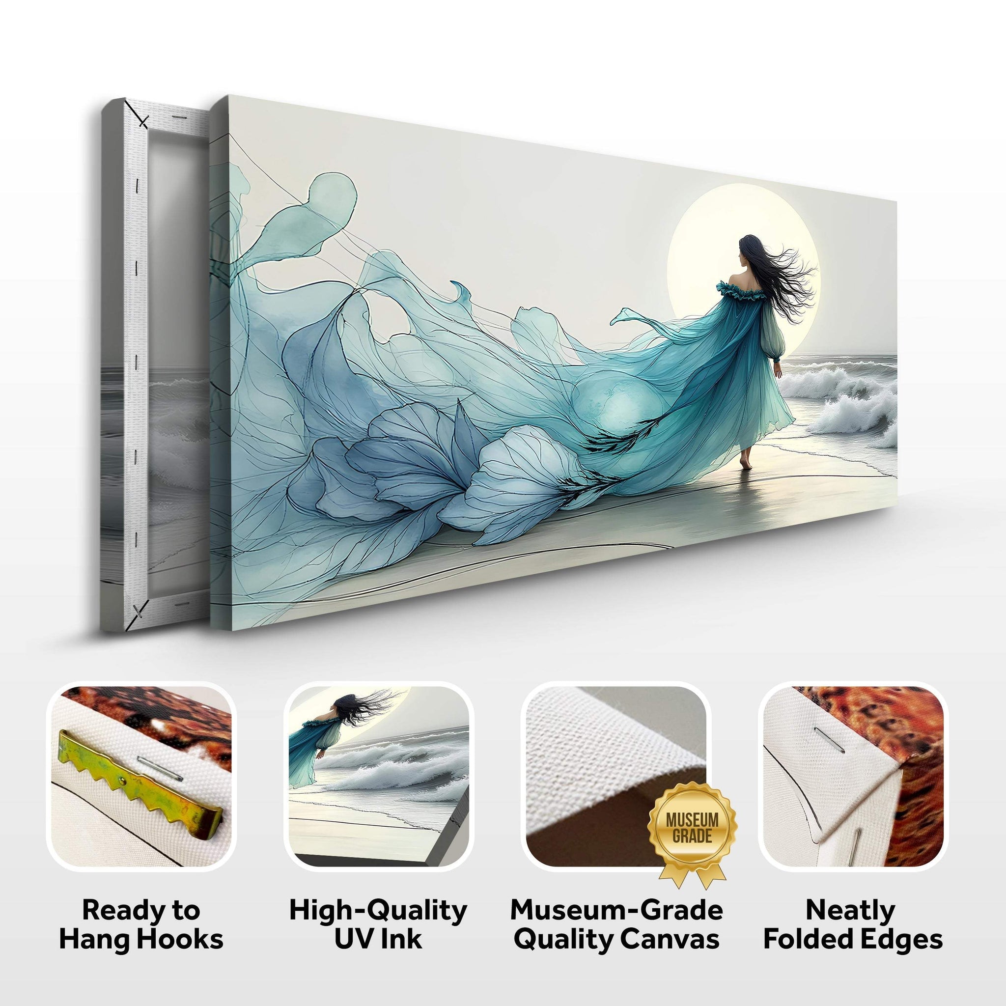 Swirling Winds by the Ocean Abstract Wall Art - Tailored Canvases - Flyclothing LLC