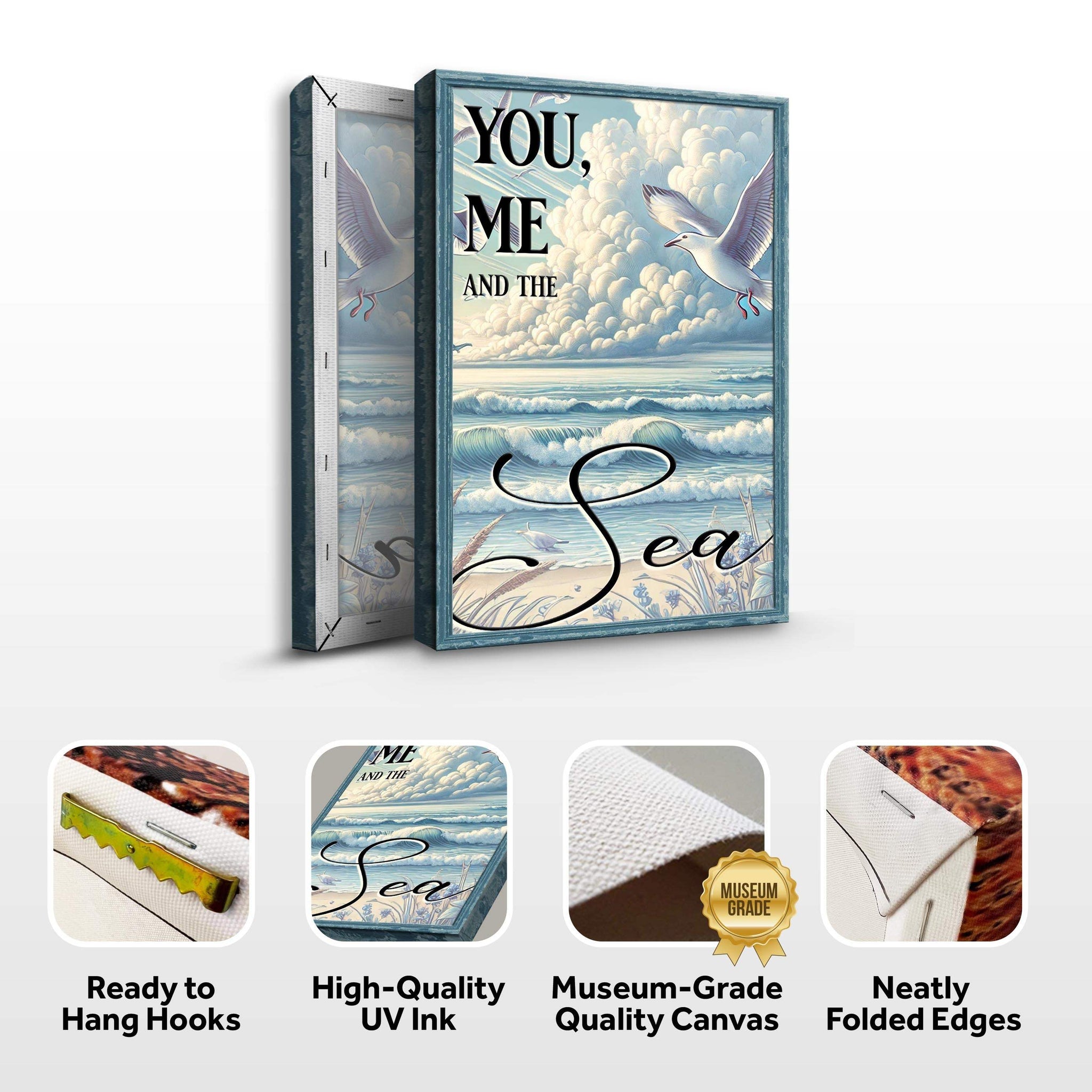 You Me and the Sea Coastal Sign IV - Tailored Canvases - Flyclothing LLC