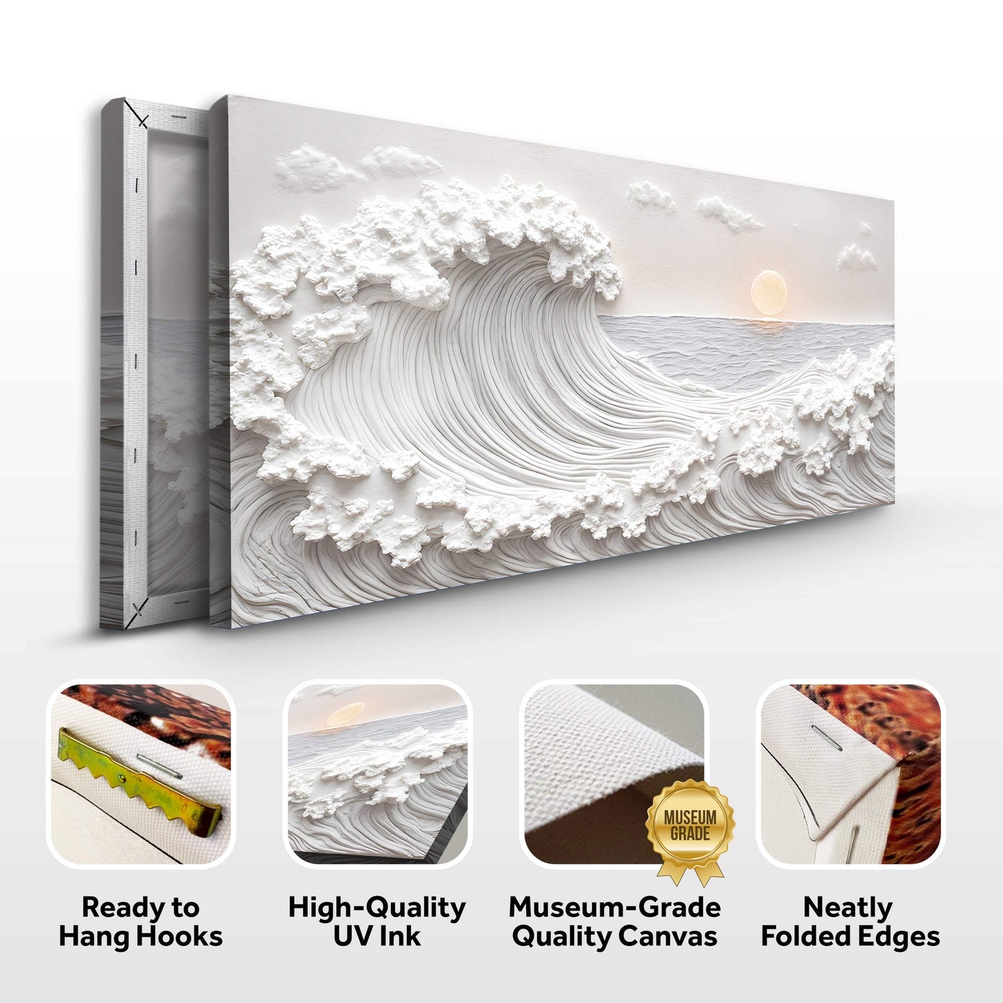 Ocean Waves Abstract Wall Art - Tailored Canvases - Flyclothing LLC