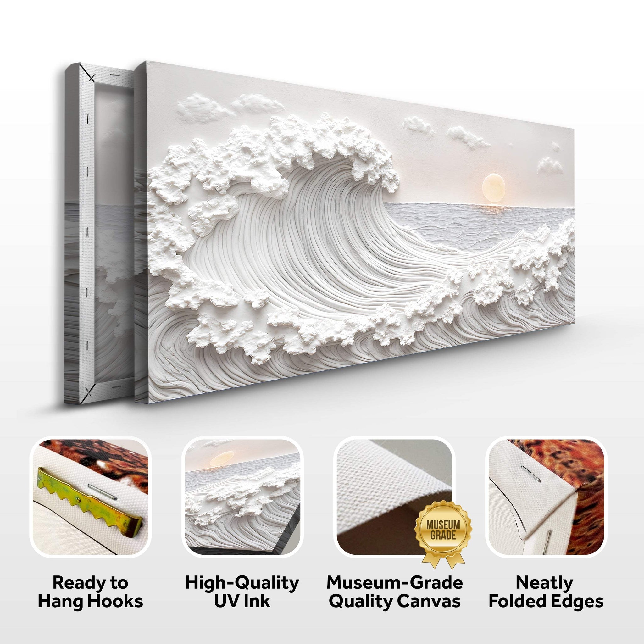 Ocean Waves Abstract Wall Art - Tailored Canvases - Flyclothing LLC