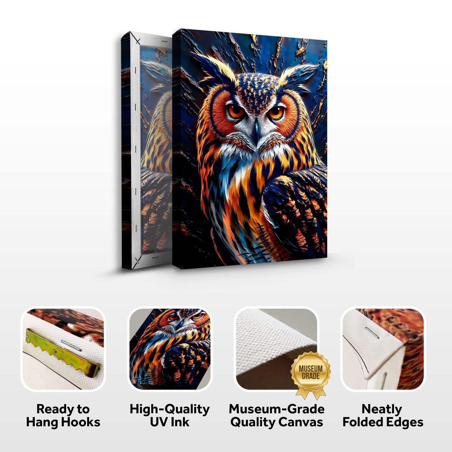 Abstract Owl Wall Art - Tailored Canvases - Flyclothing LLC