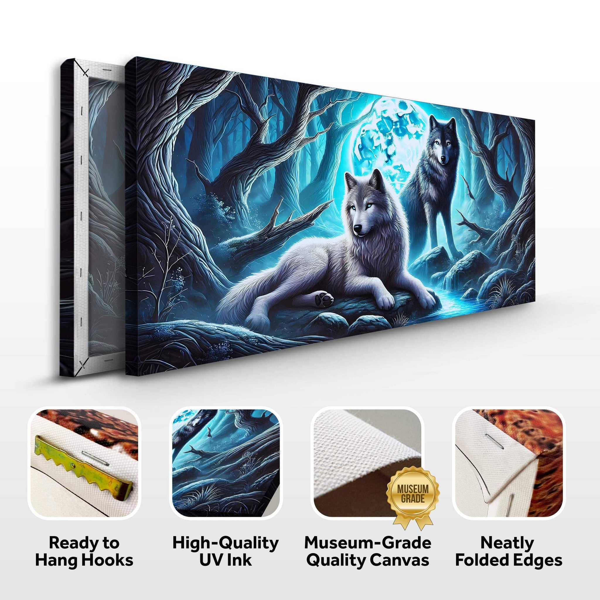 3D Wolves Wall Art - Tailored Canvases - Flyclothing LLC
