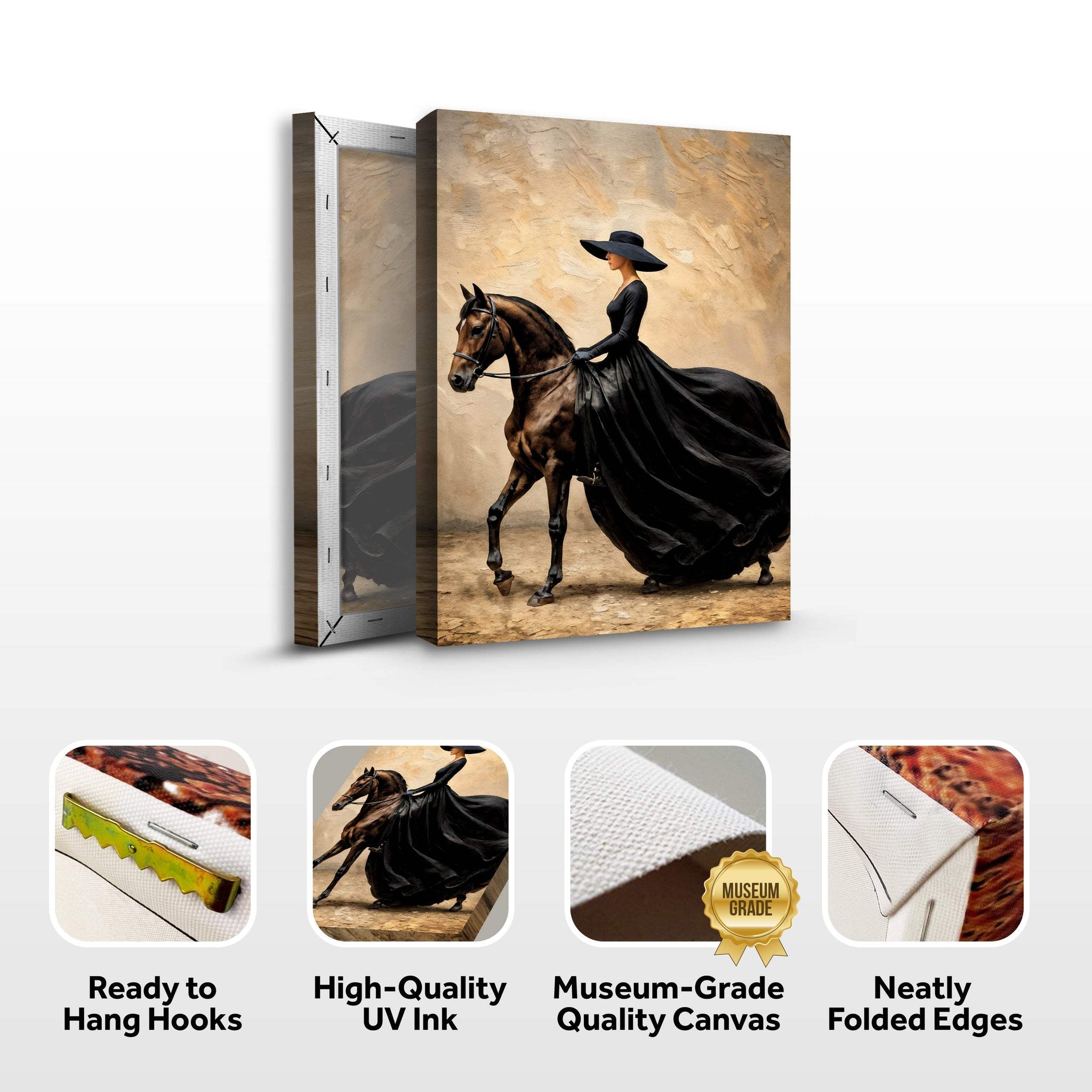 Elegant Equestrian Wall Art - Tailored Canvases - Flyclothing LLC