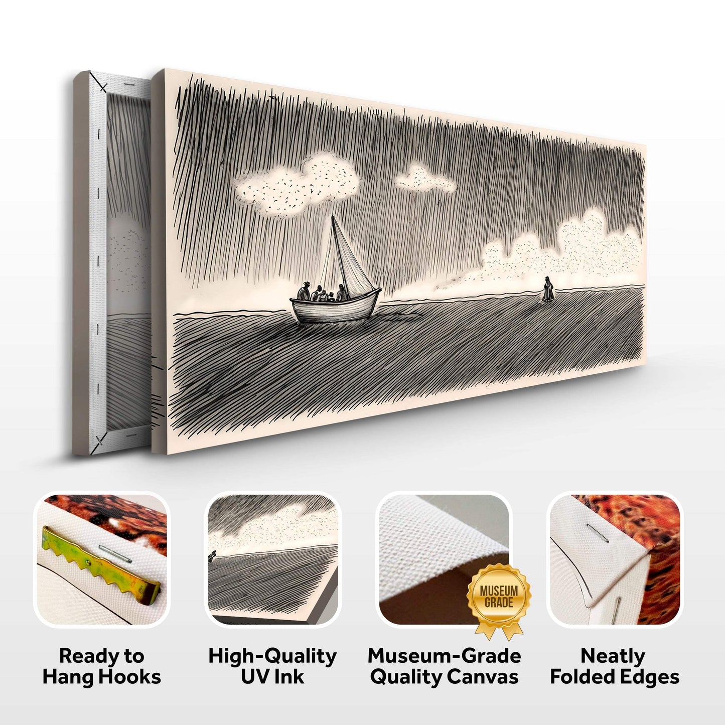 Jesus Walking On Water Faith Wall Art V - Tailored Canvases - Flyclothing LLC