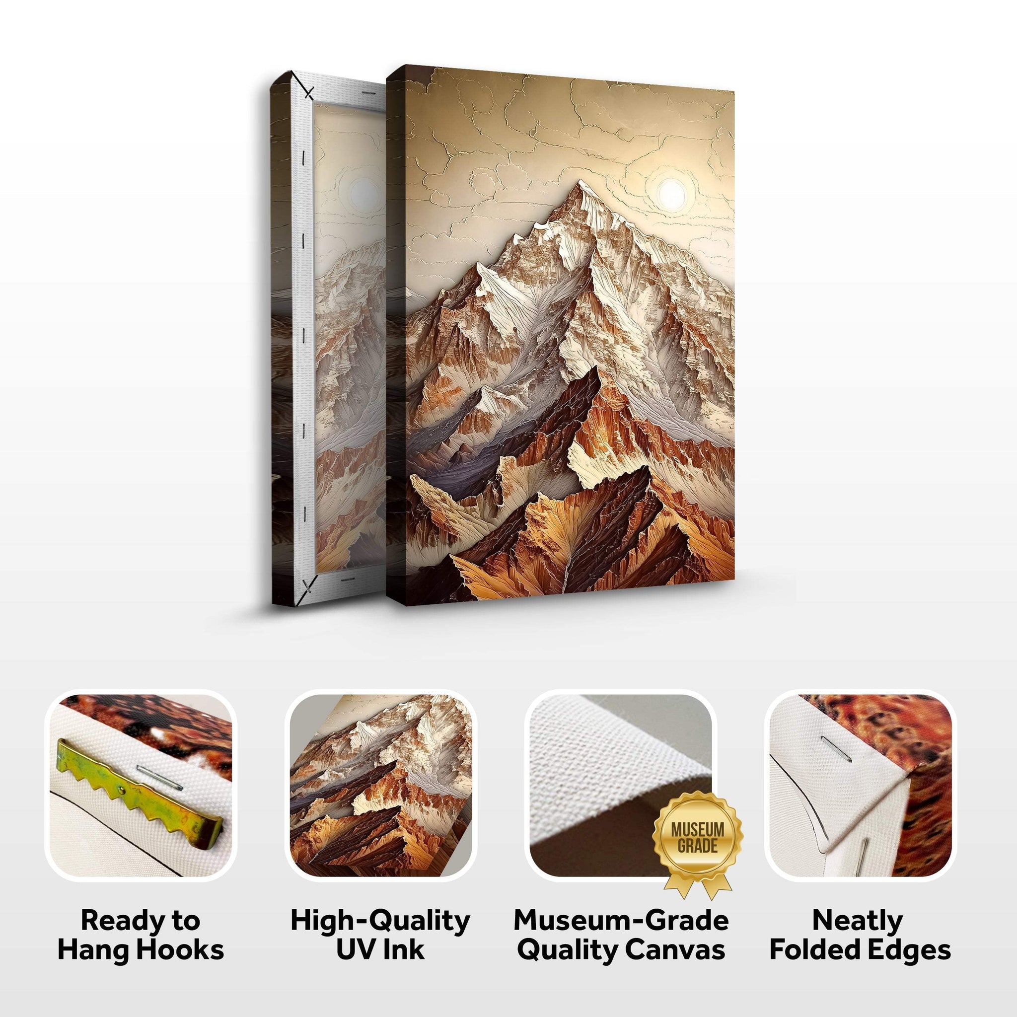 3D Minimalist Mountain Wall Art - Tailored Canvases - Flyclothing LLC