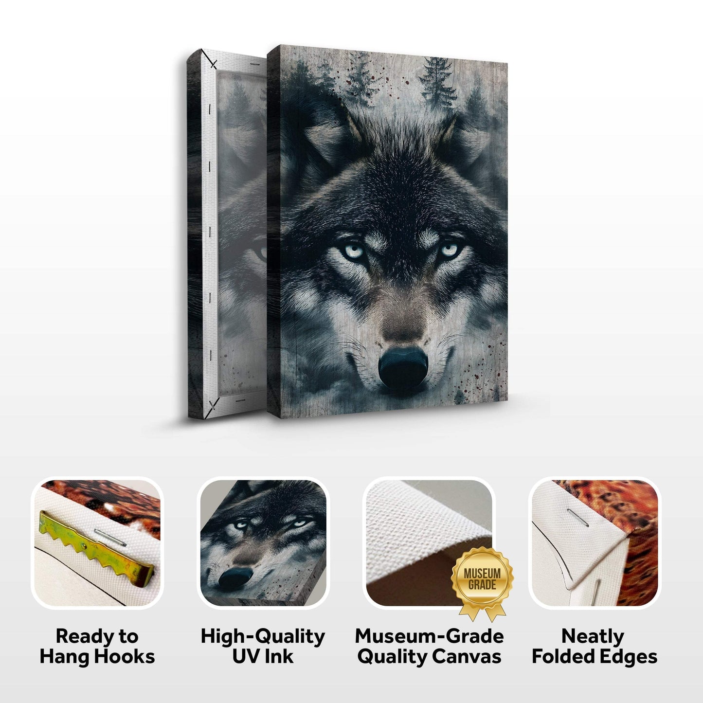 Wolf Double Exposure Wall Art III - Tailored Canvases - Flyclothing LLC