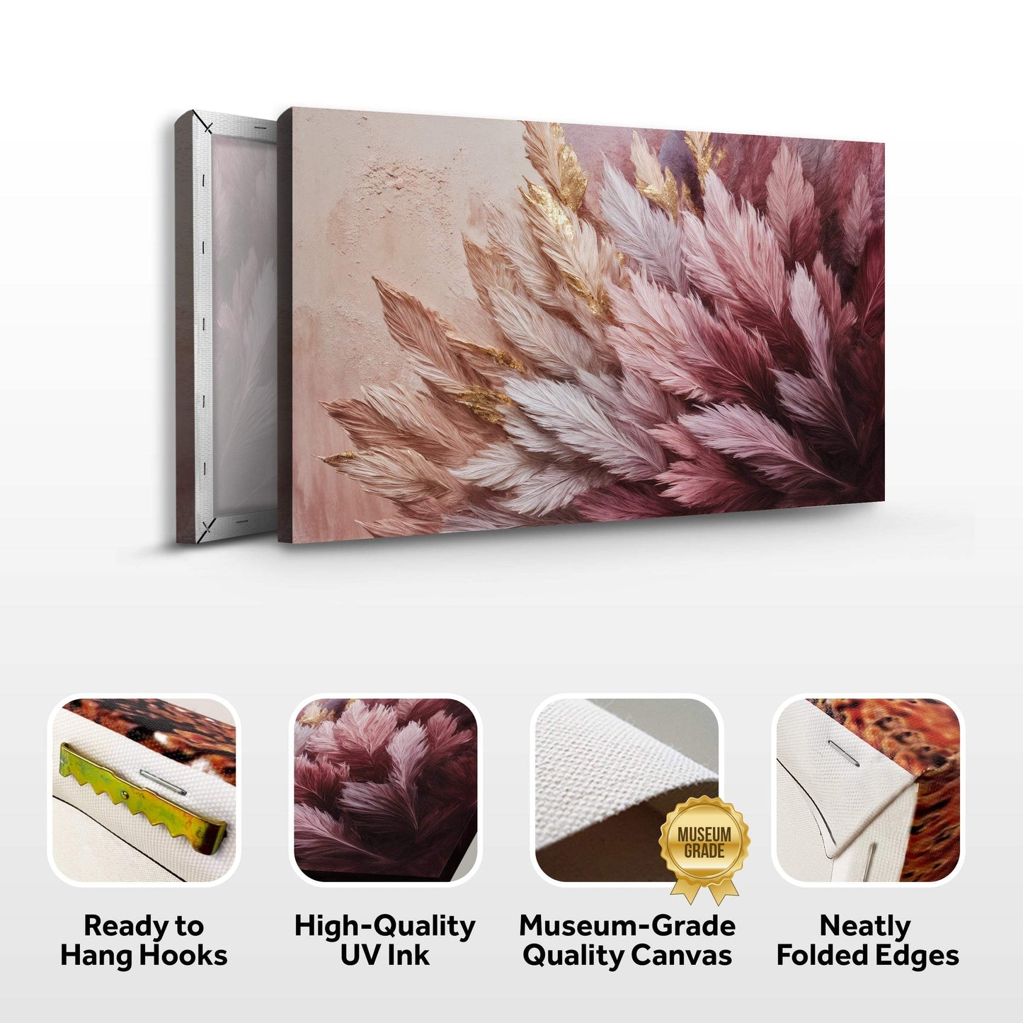 Feather Symphony Wall Art - Tailored Canvases - Flyclothing LLC