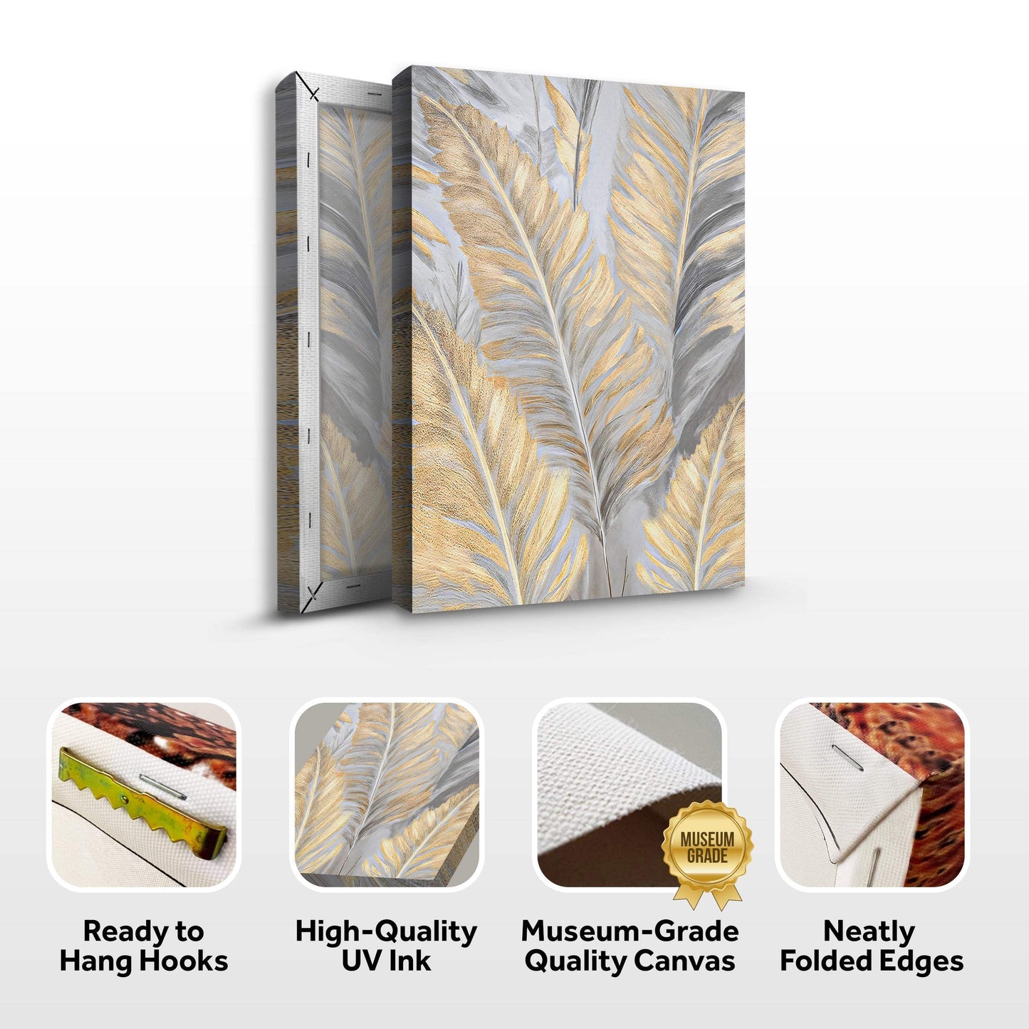 Luxury Gold and Silver Leaf Wall Art - Tailored Canvases - Flyclothing LLC