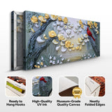 Golden Petals and Scarlet Wings Wall Art - Tailored Canvases - Flyclothing LLC