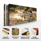 Jesus Protects The Lamb From Wolves Faith Wall Art VIII - Tailored Canvases - Flyclothing LLC