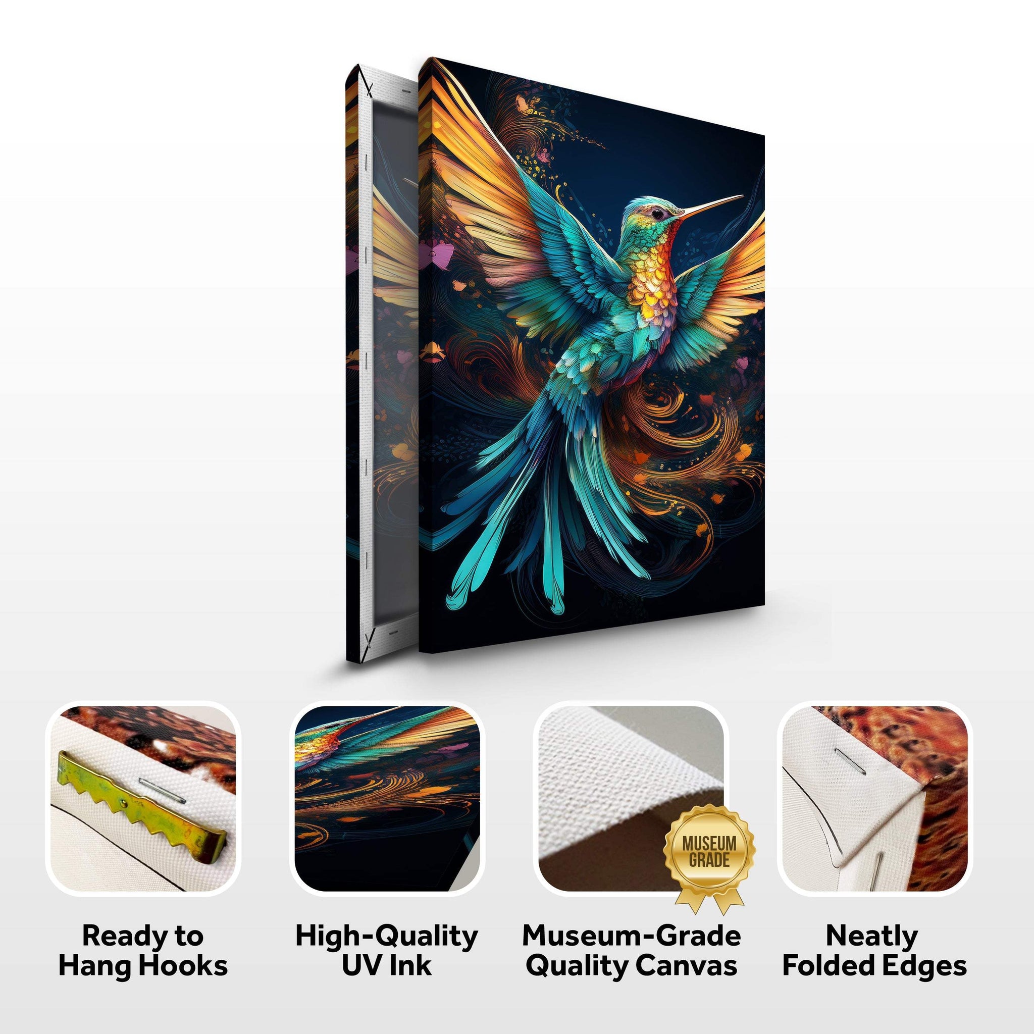 Humming Bird Abstract Wall Art II - Tailored Canvases - Flyclothing LLC