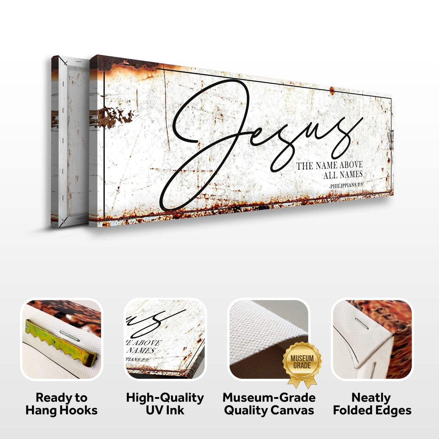 Jesus The Name Above All Names - Philippians 2:9 Faith Sign II - Tailored Canvases - Flyclothing LLC