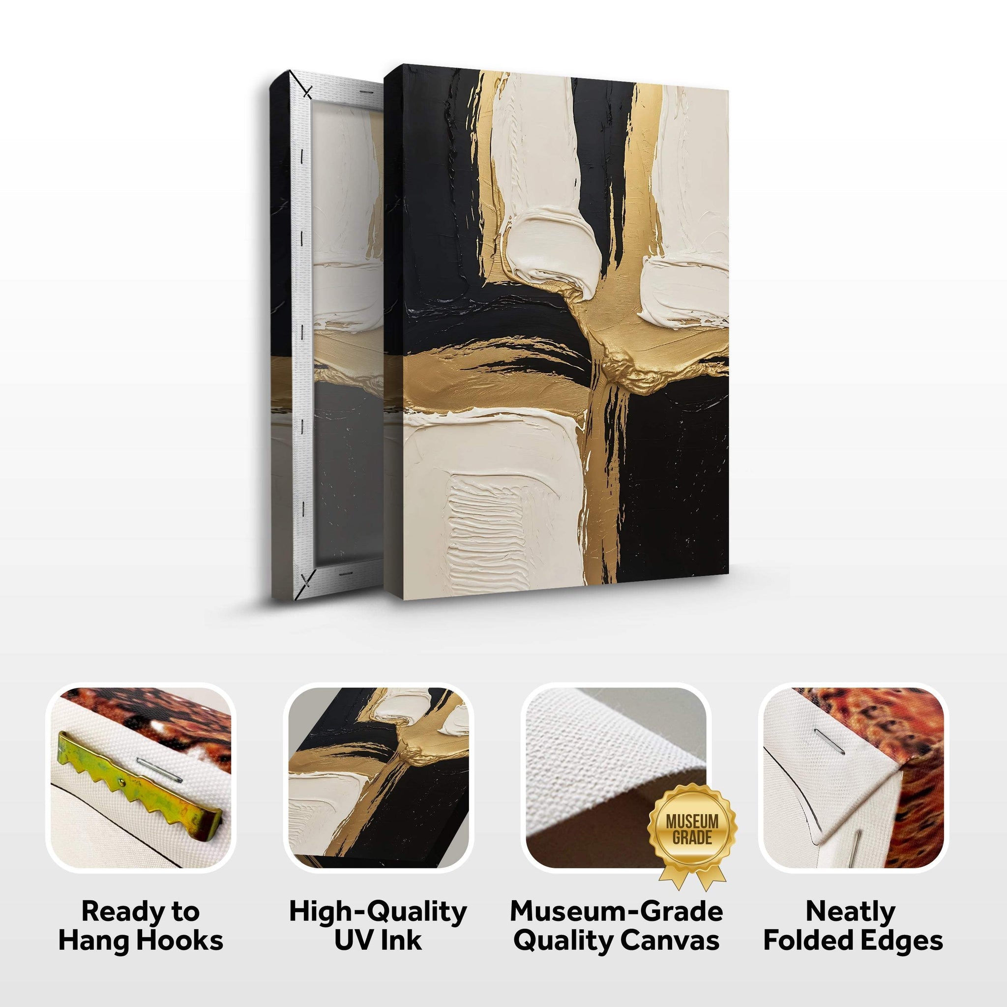 Black White and Gold Wall Art - Tailored Canvases - Flyclothing LLC