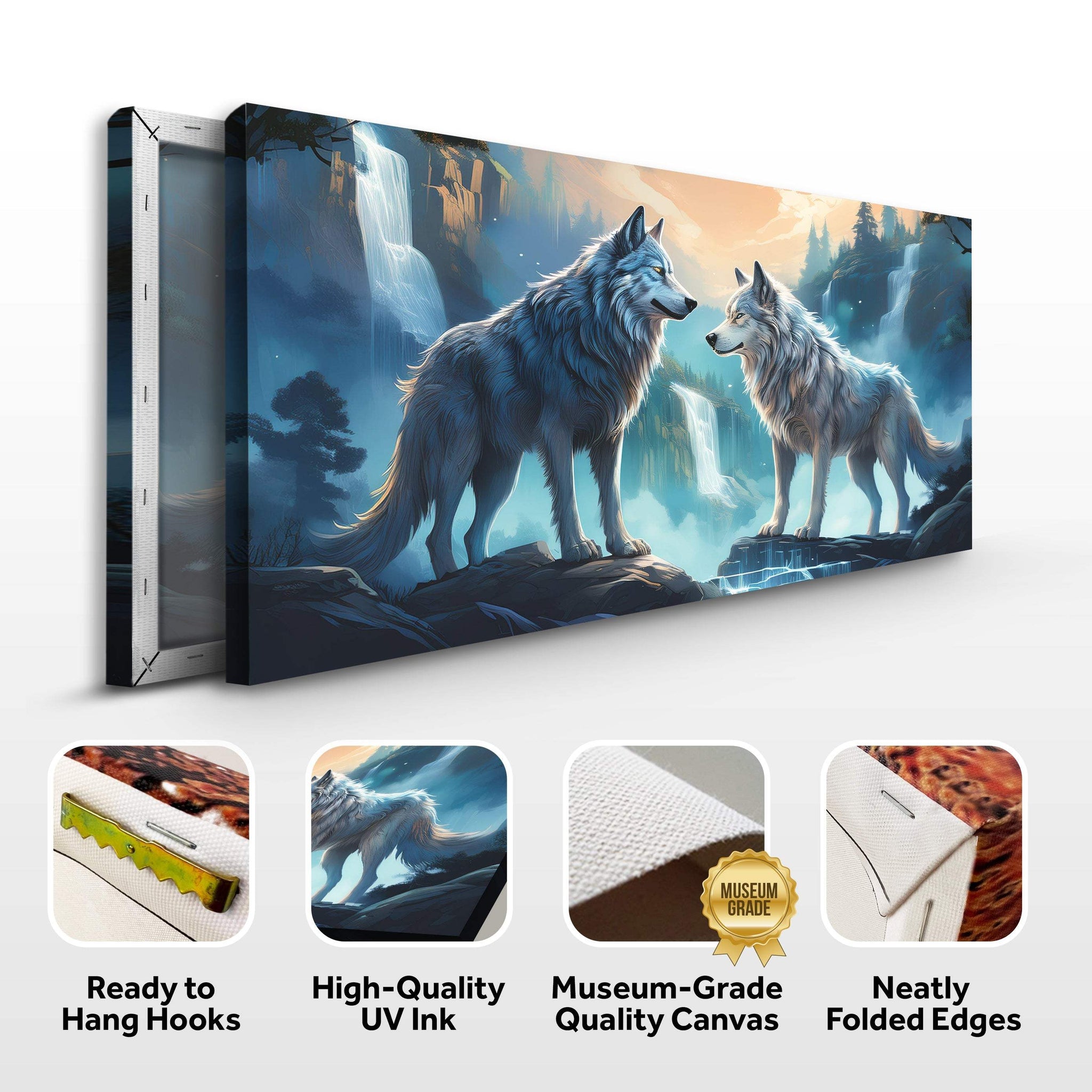 3D Wolves Wall Art IV - Tailored Canvases - Flyclothing LLC
