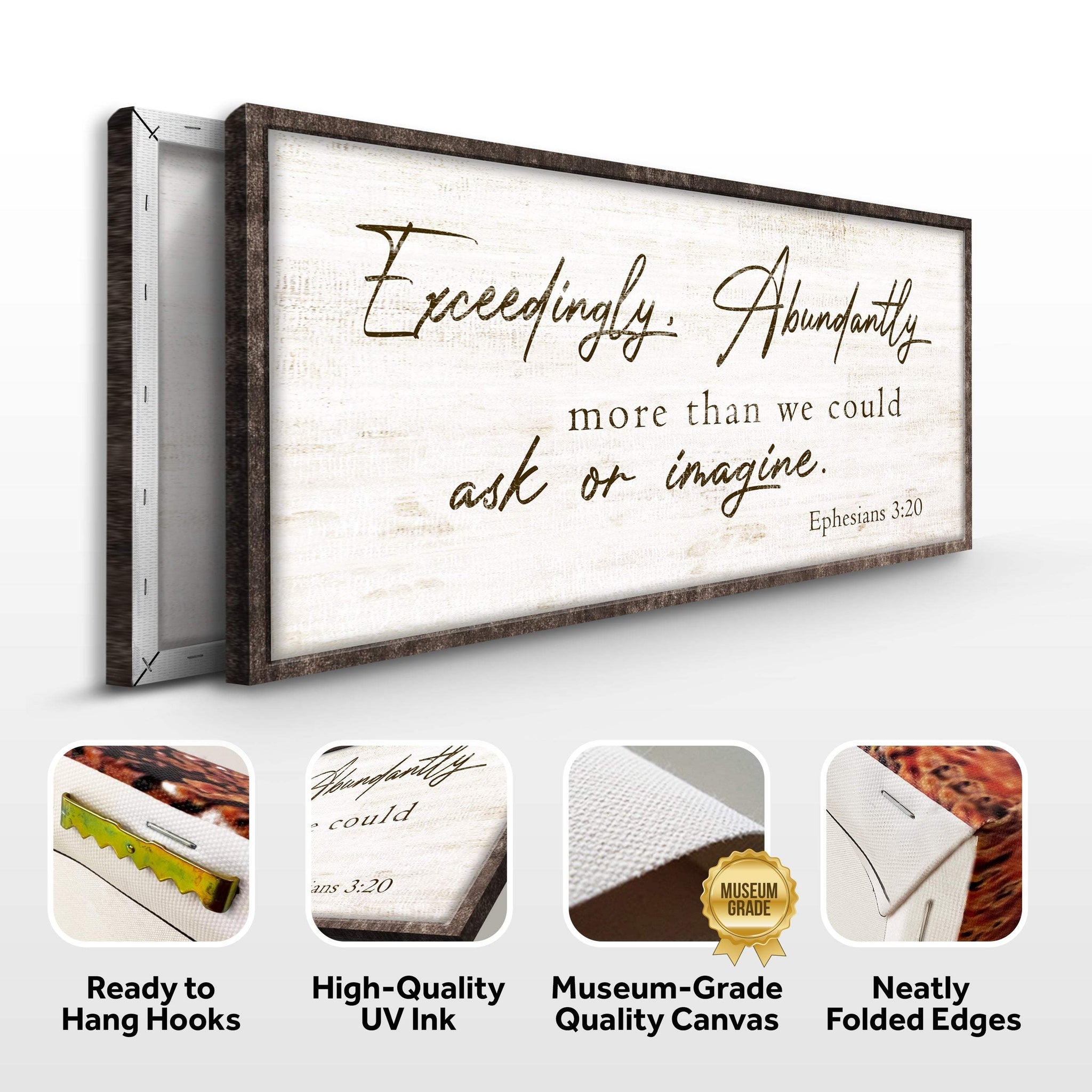 Exceedingly, Abundantly More Than We Could Ask Or Imagine Faith Sign IV - Tailored Canvases - Flyclothing LLC
