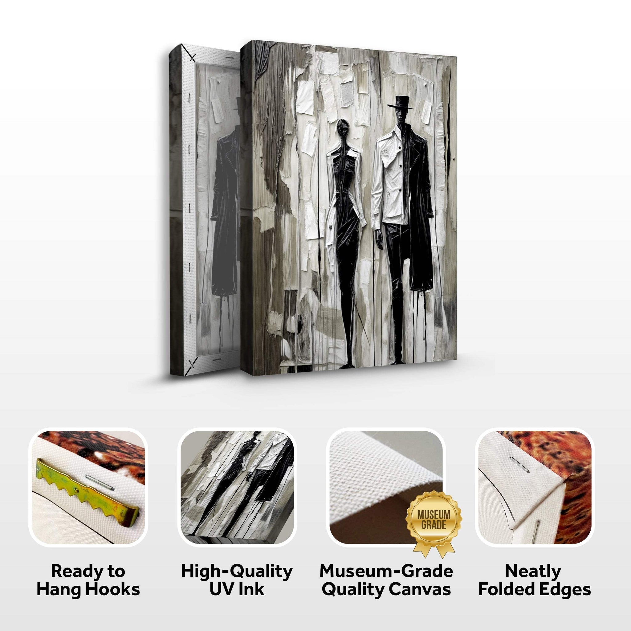 Beige & Black Minimalist Wall Art - Tailored Canvases - Flyclothing LLC