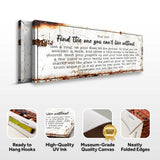 Find The One You Can't Live Without Family Sign - Tailored Canvases - Flyclothing LLC