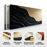 Black And Gold Minimalist Abstract VII - Tailored Canvases - Flyclothing LLC