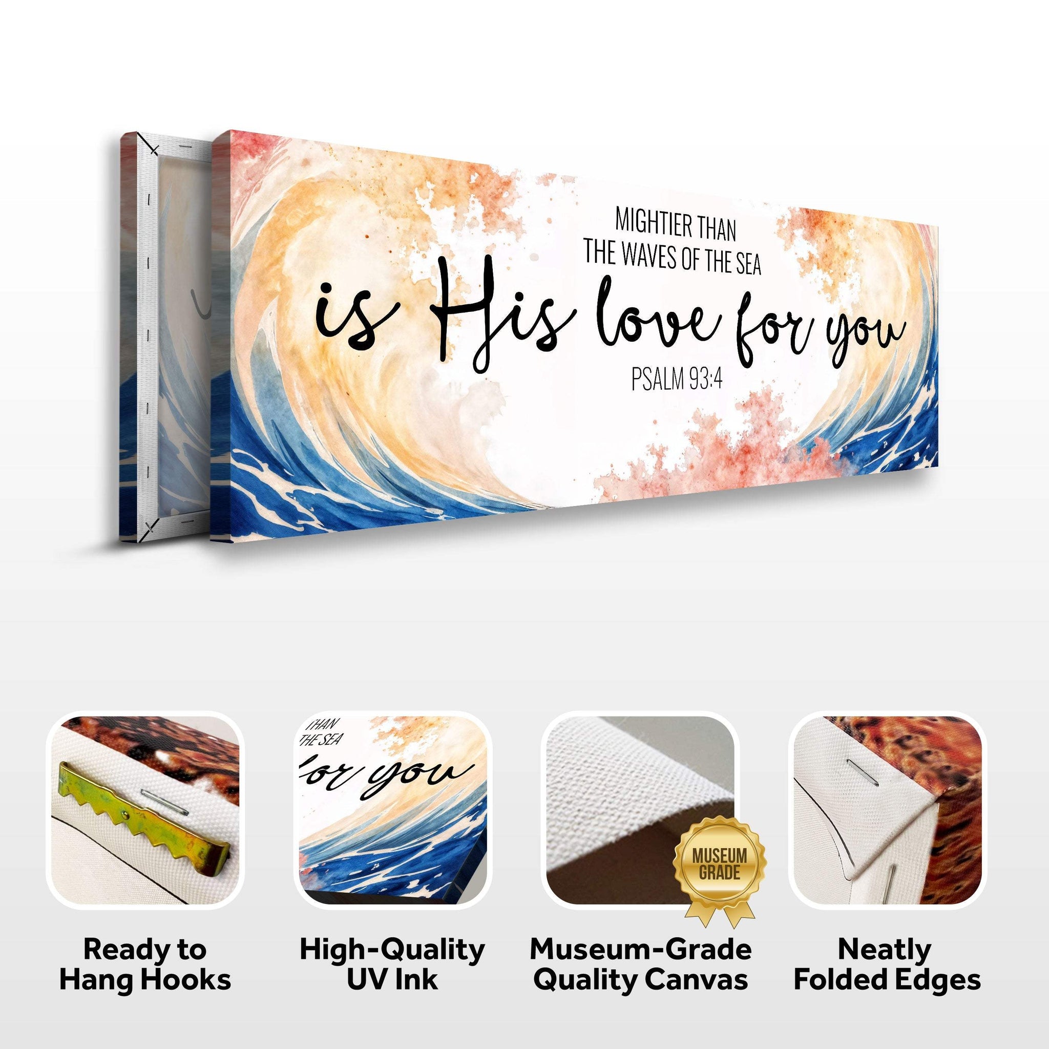 Mightier Than the Waves of the Sea Psalm 93:4 Faith Sign III - Tailored Canvases - Flyclothing LLC