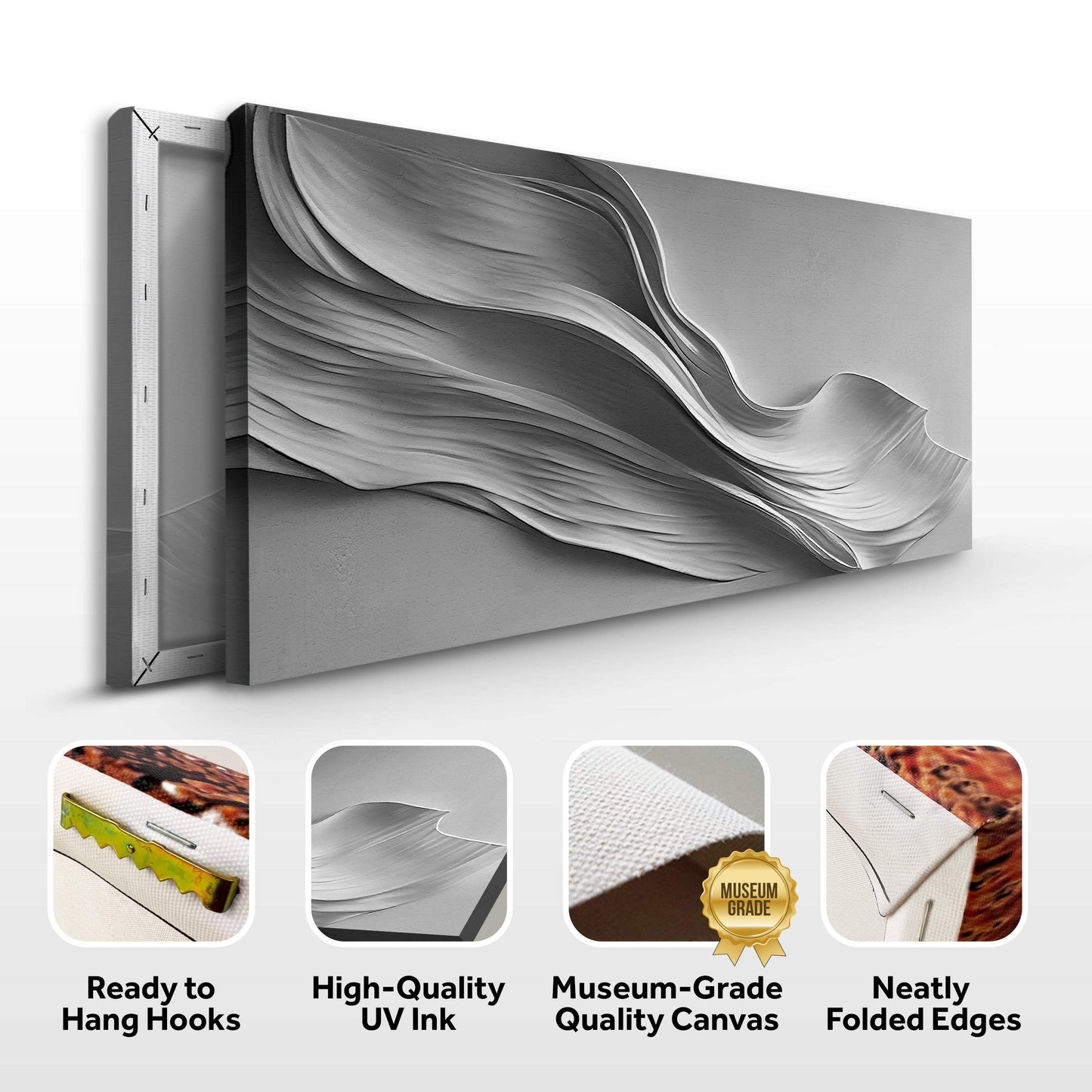 Stormy Gray Minimalist Wall Art - Tailored Canvases - Flyclothing LLC