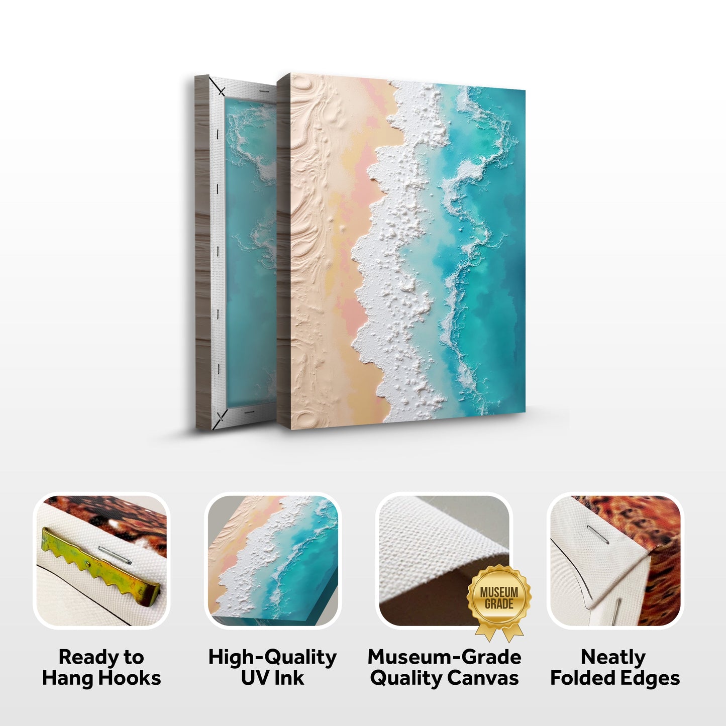 3D Minimalist Pink and Blue Ocean Wall Art - Tailored Canvases - Flyclothing LLC