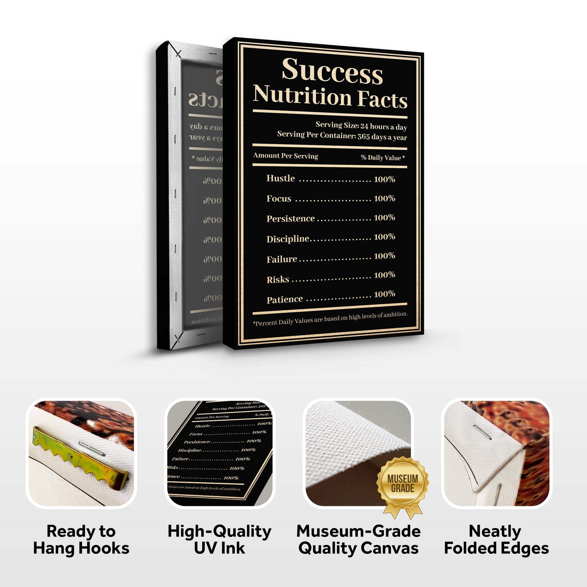 Ingredients For Success Motivational Wall Sign - Tailored Canvases - Flyclothing LLC