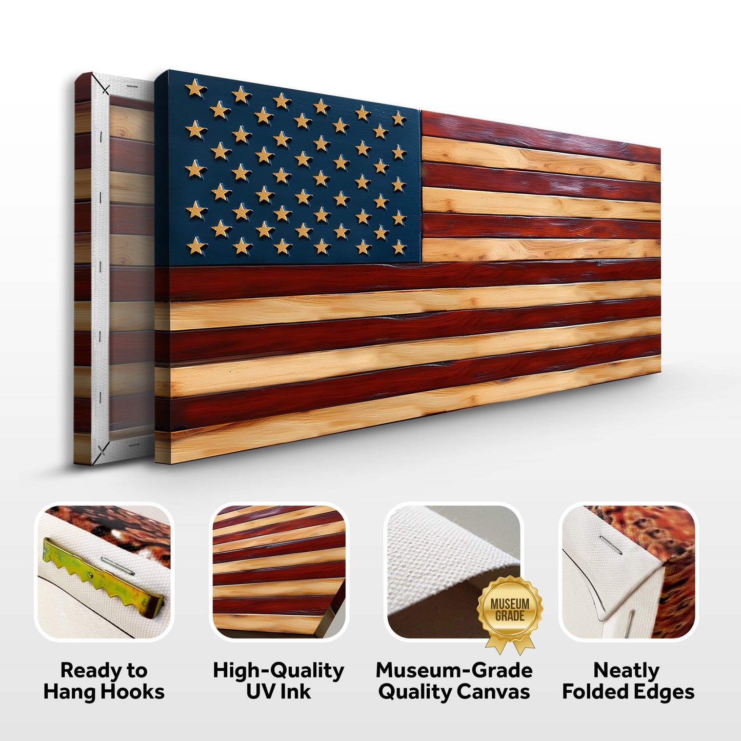 Old Glory American Flag Wall Art II - Tailored Canvases - Flyclothing LLC