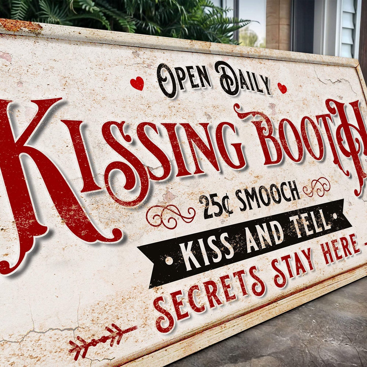 Vintage Rustic Kissing Booth Sign IV - Tailored Canvases - Flyclothing LLC