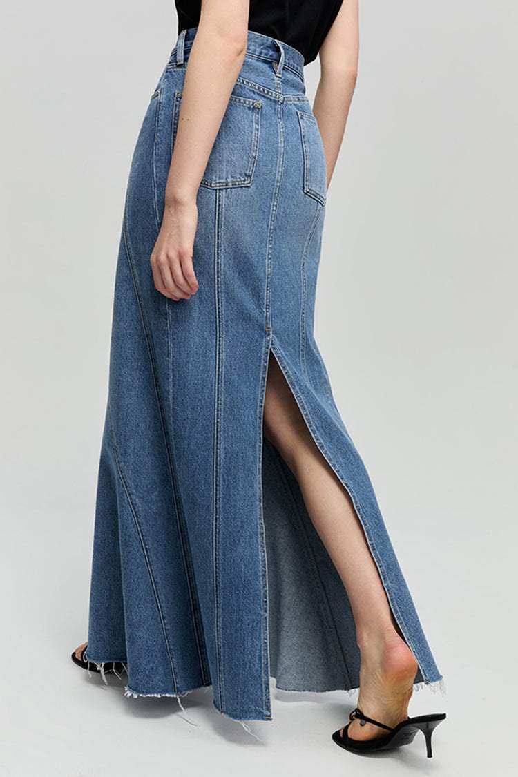 Ocean Wave Denim Skirt HJ821 - Hey Joanie - Flyclothing LLC