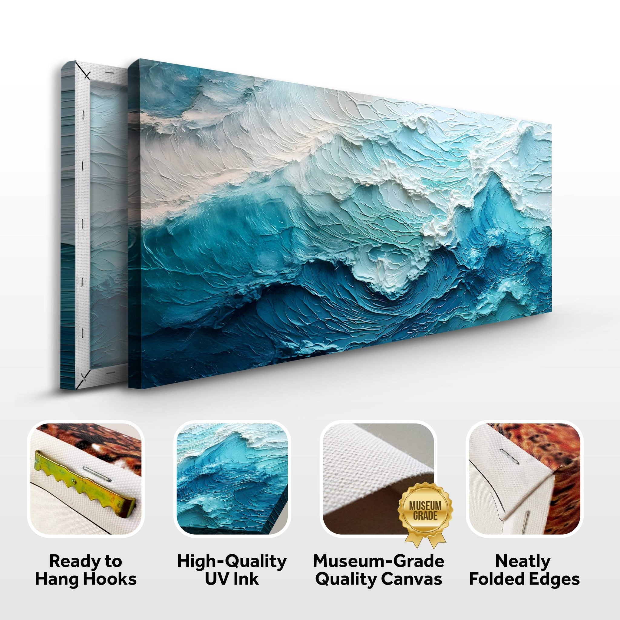 Blue Ocean Coastal Wall Art II - Tailored Canvases - Flyclothing LLC