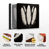 Minimalist Monochrome Feather Wall Art - Tailored Canvases - Flyclothing LLC