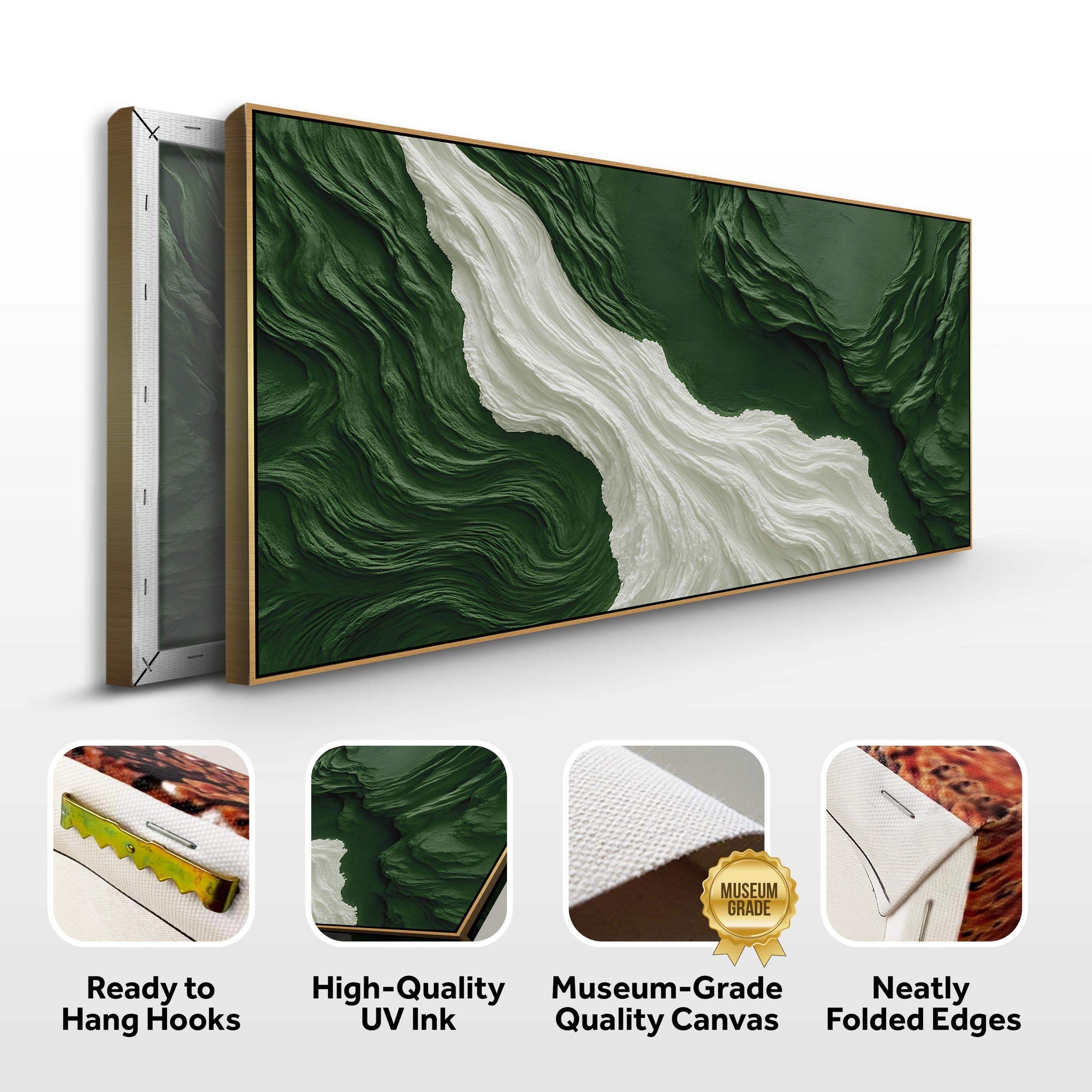 Green Rivers Abstract Wall Art - Tailored Canvases - Flyclothing LLC