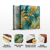Abstract Gold And Blue Frosty Wall Art - Tailored Canvases - Flyclothing LLC