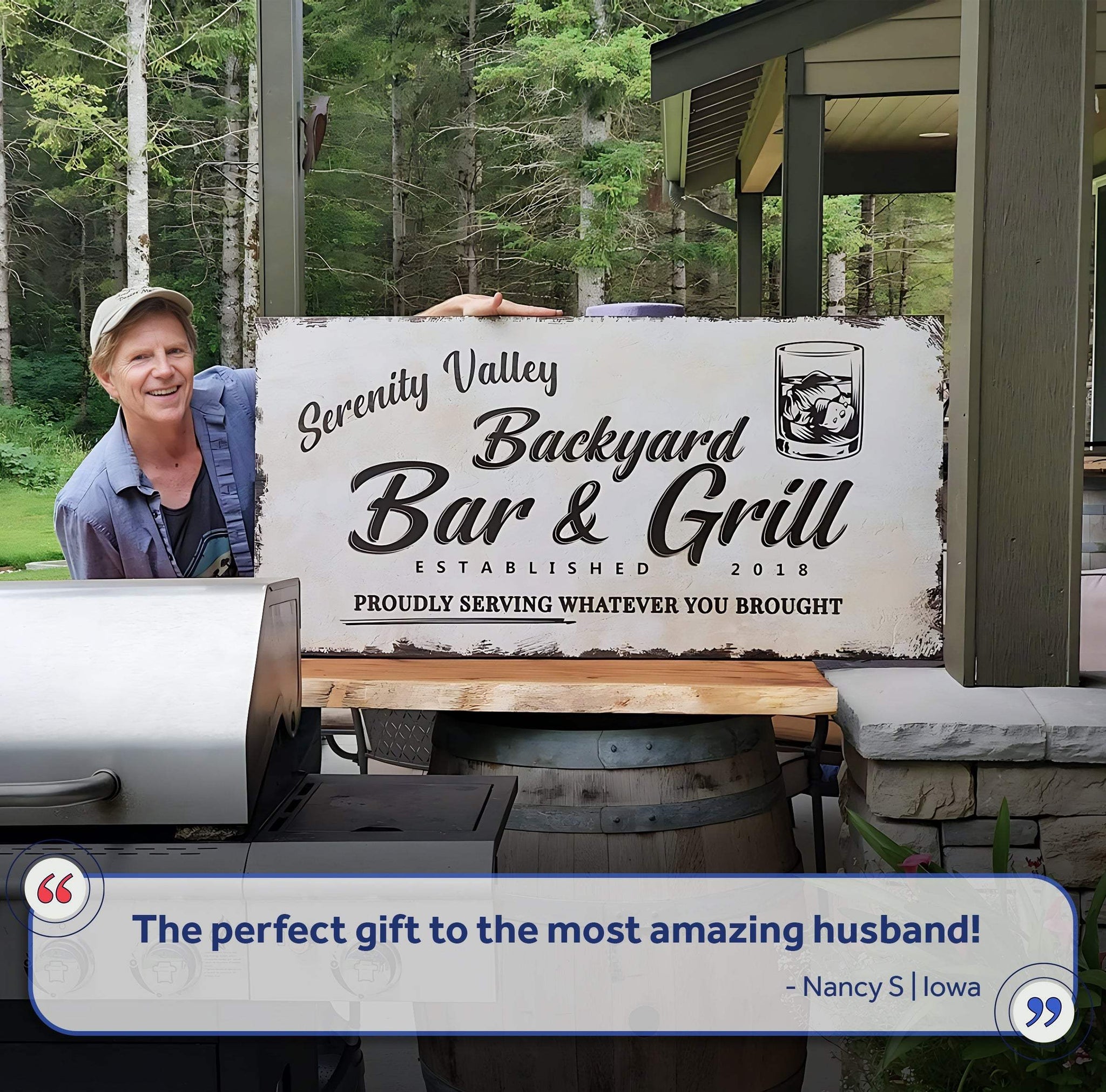 Backyard Bar & Grill Sign XVI - Tailored Canvases - Flyclothing LLC