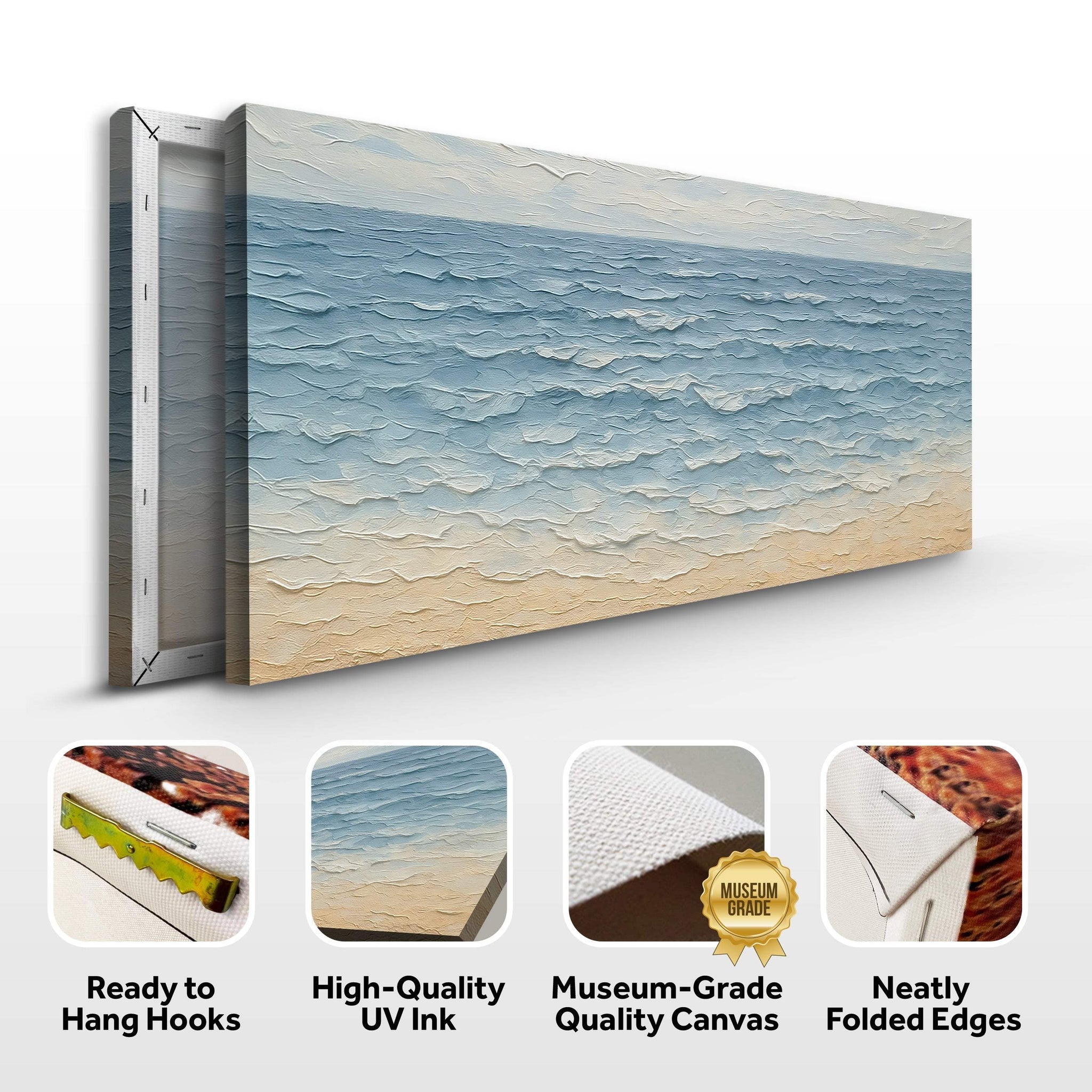 Serene Ocean Wave Coastal Wall Art VI - Tailored Canvases - Flyclothing LLC