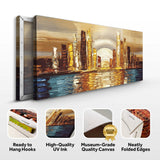 Golden Metropolis Abstract Impasto Wall Art - Tailored Canvases - Flyclothing LLC
